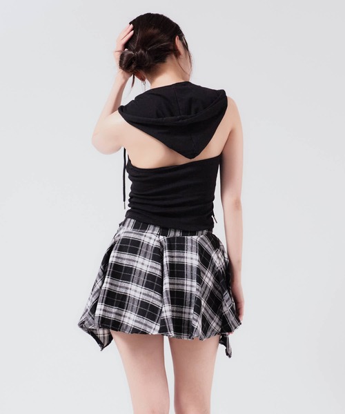 Chick（チック）の「Camisole with hood / フード付きタンクトップ（タンクトップ・レディース・ブラック/グレー/ライトブルー/ホワイト/ネイビー・FREE）」の15枚目の写真