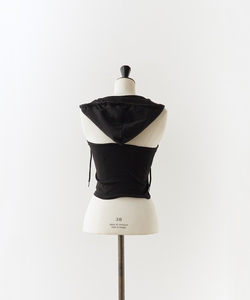 Chick（チック）の「Camisole with hood / フード付きタンクトップ（タンクトップ・レディース・ブラック/グレー/ライトブルー/ホワイト/ネイビー・FREE）」の14枚目の写真
