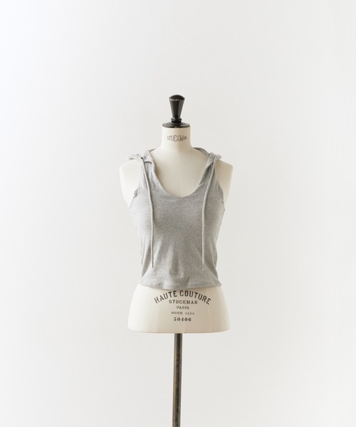 Chick（チック）の「Camisole with hood / フード付きタンクトップ（タンクトップ・レディース・ブラック/グレー/ライトブルー/ホワイト/ネイビー・FREE）」の19枚目の写真
