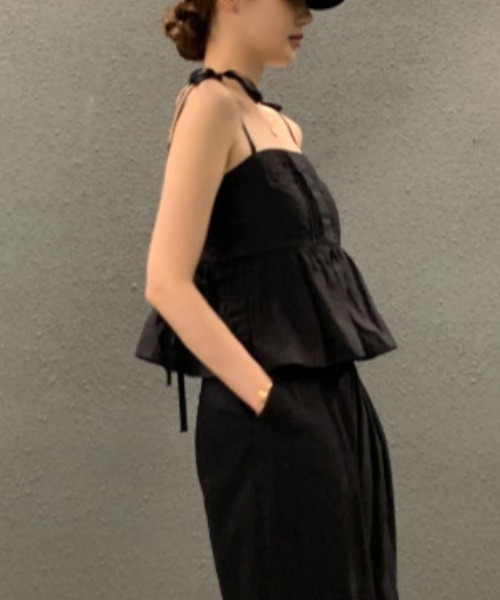 Aelina(エリナ)の「肩リボンベストトップス(シャツ/ブラウス・レディース・ホワイト/ブラック・F)」の12枚目の写真