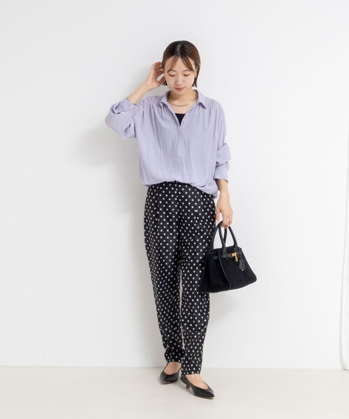 NOLLEY’S Sophi（ノーリーズソフィ）の「ウォッシャブルドットジャガードテーパードパンツ（その他パンツ・レディース・ベージュ系その他/ブラック系その他・38/36/34）」の12枚目の写真