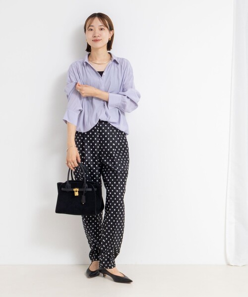 NOLLEY’S Sophi（ノーリーズソフィ）の「ウォッシャブルドットジャガードテーパードパンツ（その他パンツ・レディース・ベージュ系その他/ブラック系その他・38/36/34）」の13枚目の写真