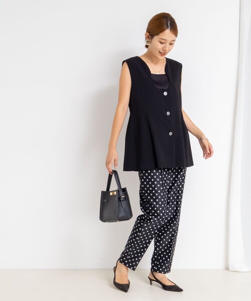 NOLLEY’S Sophi（ノーリーズソフィ）の「ウォッシャブルドットジャガードテーパードパンツ（その他パンツ・レディース・ベージュ系その他/ブラック系その他・38/36/34）」の15枚目の写真