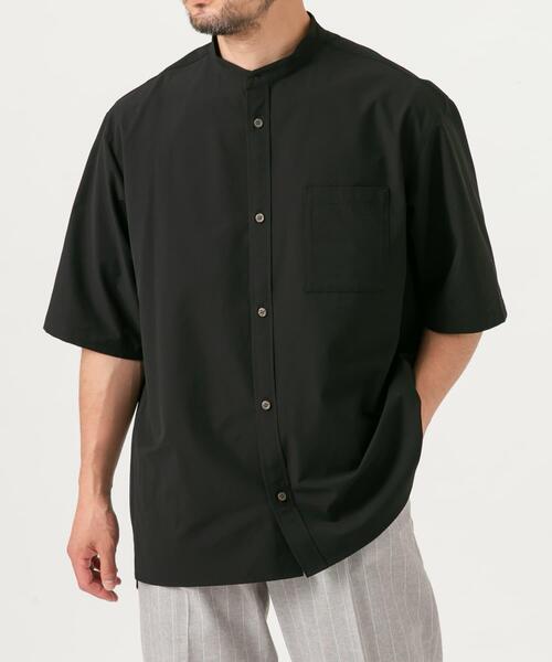 stone  ブラック　半袖シャツ SIDEWAY STANCE（サイドウェイスタンス） シャツ ポリストレッチ