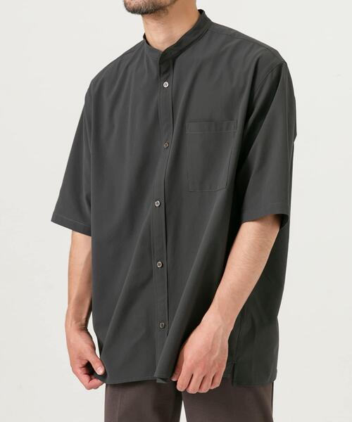 DIASPORA 半袖シャツ 背番号19 セール】『XLサイズあり』マイクロサッカーバンドカラー半袖シャツ