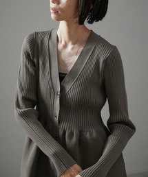 SALON adam et rope' | 【WEB限定】Vネックペプラムカーディガン 2(カーディガン/ボレロ)