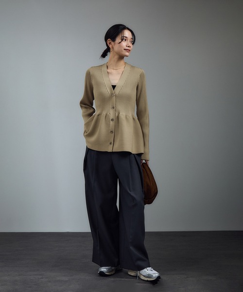 【SALON adam et rope】Vネックペプラムカーディガン SALON adam et ropé(サロン アダム エ ロペ) / 【WEB限定】V