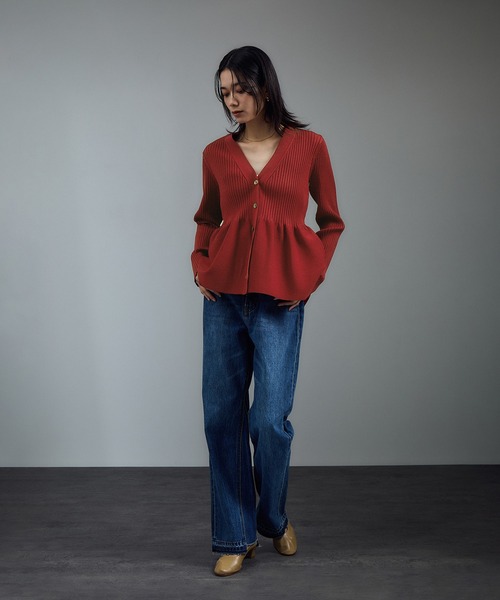 WEB限定】Vネックペプラムカーディガン 2（カーディガン/ボレロ