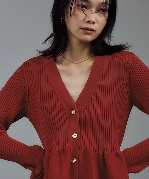 WEB限定】Vネックペプラムカーディガン 2（カーディガン/ボレロ