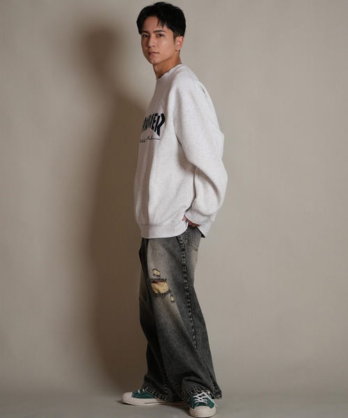 THRASHER(スラッシャー)の「THRASHER/スラッシャー トレーナー スウェット クルーネック ロゴ 裏起毛 254TH1TR063(スウェット・メンズ・ホワイト/ネイビー/ブラック・M/L/XL)」の7枚目の写真