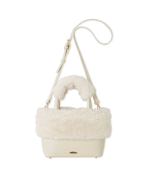 LILY BROWN（リリーブラウン）の「エコファーコンビ2wayトート（トートバッグ・レディース・アイボリー/ブラック/ピンクベージュ/ライトブルー/ライトグレー/チェック・F）」の13枚目の写真