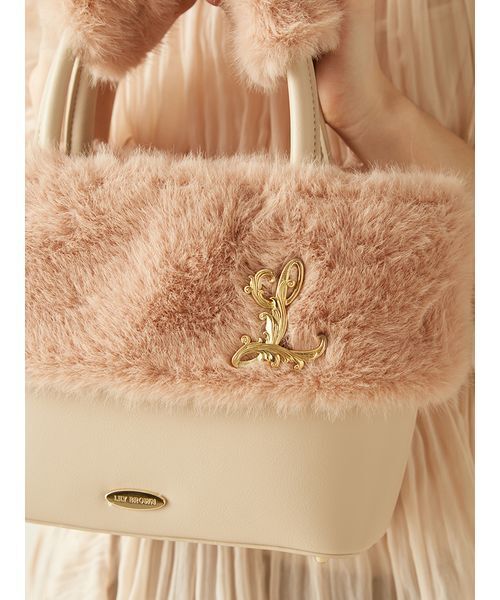 Lily brown ファーバッグ USAGI ONLINE・ZOZOTOWN限定】エコファーコンビ2wayスマホ