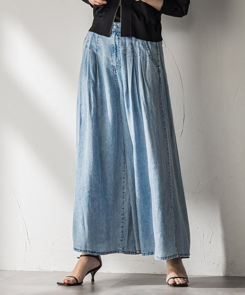 MAYSON GREY（メイソングレイ）の「バイオシルクデニムフレアパンツ≪洗濯機で洗える≫（その他パンツ・レディース・ブルー/ネイビー・M）」の11枚目の写真