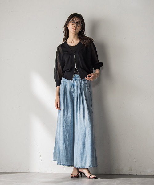 MAYSON GREY（メイソングレイ）の「バイオシルクデニムフレアパンツ≪洗濯機で洗える≫（その他パンツ・レディース・ブルー/ネイビー・M）」の16枚目の写真