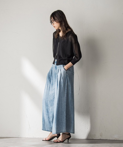 MAYSON GREY（メイソングレイ）の「バイオシルクデニムフレアパンツ≪洗濯機で洗える≫（その他パンツ・レディース・ブルー/ネイビー・M）」の17枚目の写真