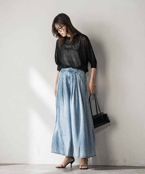 MAYSON GREY（メイソングレイ）の「バイオシルクデニムフレアパンツ≪洗濯機で洗える≫（その他パンツ・レディース・ブルー/ネイビー・M）」の20枚目の写真