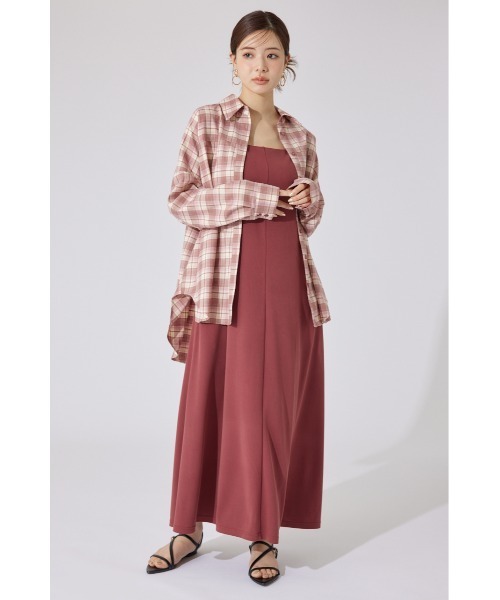rienda（リエンダ）の「リラックスカットキャミワンピース 秋服 夏服（ワンピース・レディース・バーガンディー/ベージュ/ブラック・FREE）」の9枚目の写真