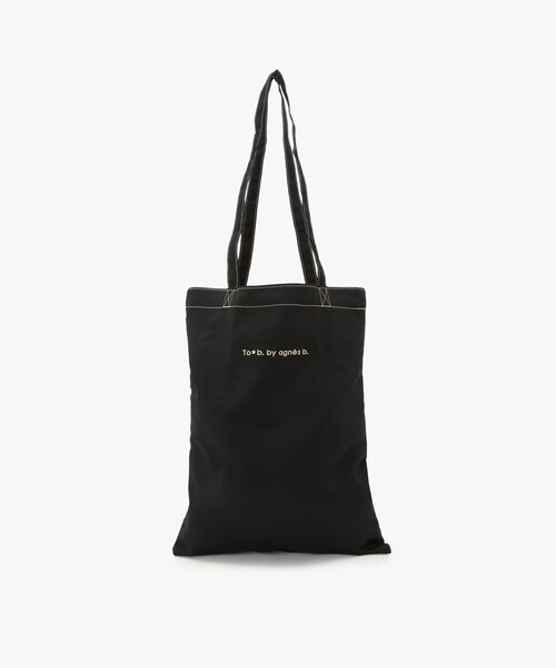 To b. by agnes b.（トゥービーバイアニエスベー）の「ロゴ刺繍 アーカイブテキスタイル トートバッグ&シュシュ セット（トートバッグ・レディース・ブラック・FREE）」の2枚目の写真