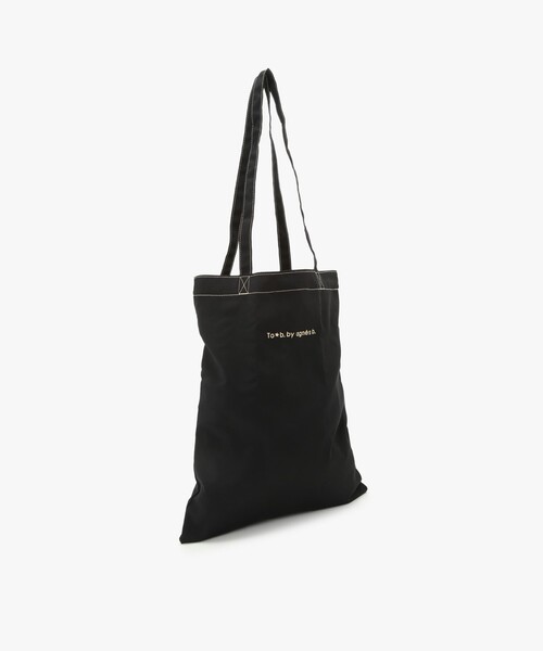 To b. by agnes b.（トゥービーバイアニエスベー）の「ロゴ刺繍 アーカイブテキスタイル トートバッグ&シュシュ セット（トートバッグ・レディース・ブラック・FREE）」の4枚目の写真