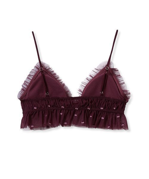 gelato pique（ジェラートピケ）の「チェリー柄チュールブラ＆ショーツセット（ブラ&ショーツ・レディース・ピンク/バーガンディー・F）」の4枚目の写真