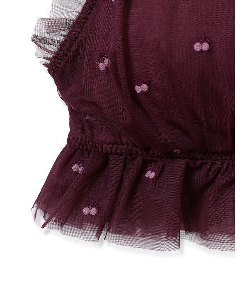 gelato pique（ジェラートピケ）の「チェリー柄チュールブラ＆ショーツセット（ブラ&ショーツ・レディース・ピンク/バーガンディー・F）」の6枚目の写真