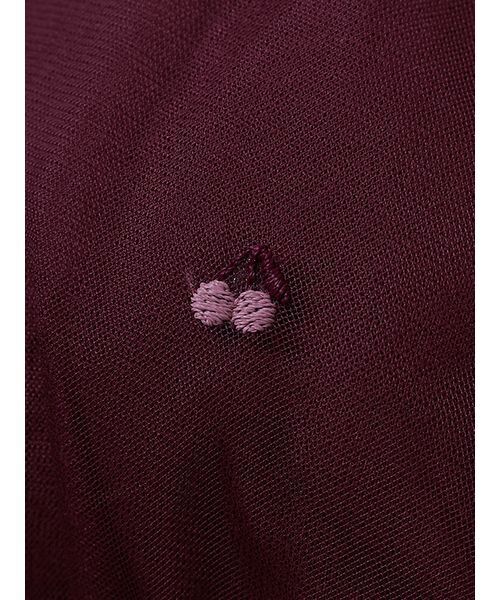 gelato pique（ジェラートピケ）の「チェリー柄チュールブラ＆ショーツセット（ブラ&ショーツ・レディース・ピンク/バーガンディー・F）」の7枚目の写真