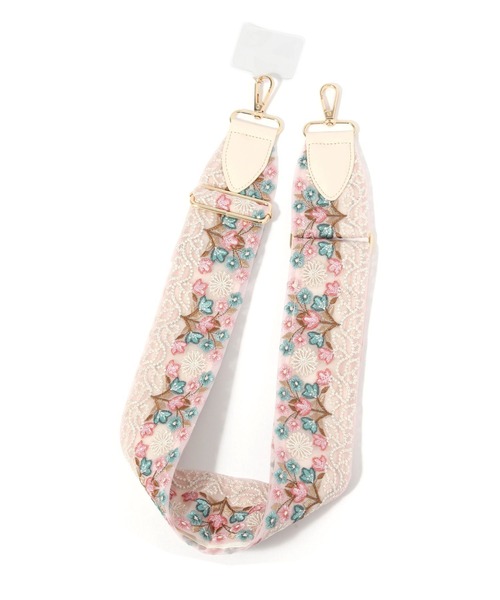 GLOBAL WORK（グローバルワーク）の「太幅刺繍スマホショルダー/581096（その他小物・レディース・ホワイト/ライトピンク/グリーン系その他4/ブラック・FREE）」の4枚目の写真