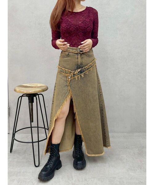 EVRIS（エヴリス）の「バックオープンレーストップス（Tシャツ/カットソー・レディース・ブルー/ブラック/ホワイト/ボルドー・FREE）」の15枚目の写真