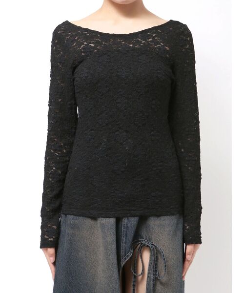 EVRIS(エヴリス)の「バックオープンレーストップス(Tシャツ/カットソー・レディース・ブルー/ブラック/ホワイト/ボルドー・FREE)」の14枚目の写真
