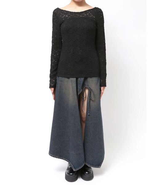 EVRIS（エヴリス）の「バックオープンレーストップス（Tシャツ/カットソー・レディース・ブルー/ブラック/ホワイト/ボルドー・FREE）」の17枚目の写真