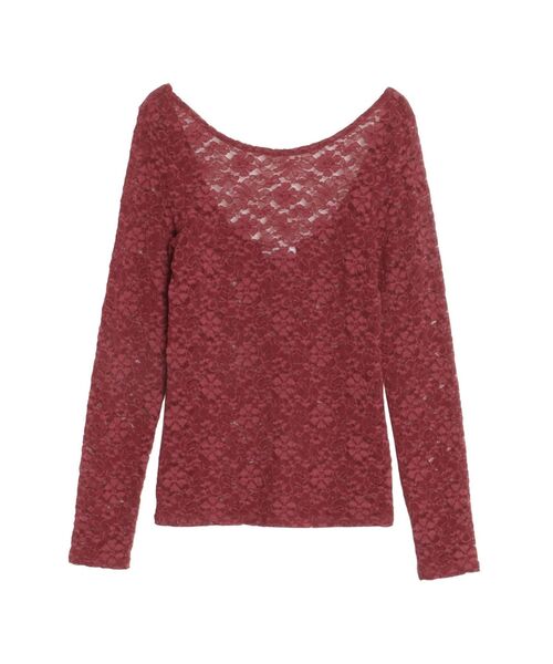 EVRIS（エヴリス）の「バックオープンレーストップス（Tシャツ/カットソー・レディース・ブルー/ブラック/ホワイト/ボルドー・FREE）」の11枚目の写真