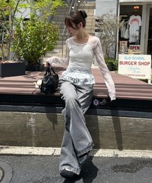 continuer de NICE CLAUP | チュールレーストップス(Tシャツ/カットソー)