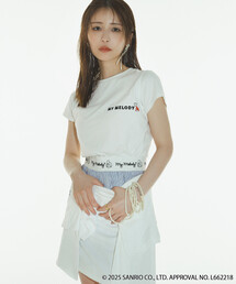 BASICKS（ベイシックス）の「BASICKS × SANRIO × Firsthand/ベイシックス × サンリオ × ファーストハンド　x ＜My Melody＞＜Kuromi＞ LOGO CONPACT TEE（Tシャツ/カットソー）」