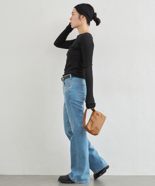 U by SPICK&SPAN（ユーバイスピックアンドスパン）の「シアースムースフライスロンTEE（Tシャツ/カットソー・レディース・ラベンダー/ホワイト/ブラック・FREE）」の9枚目の写真