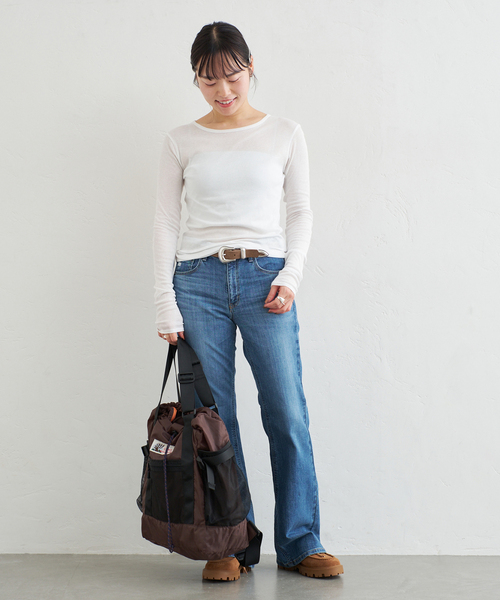 U by SPICK&SPAN（ユーバイスピックアンドスパン）の「シアースムースフライスロンTEE（Tシャツ/カットソー・レディース・ラベンダー/ホワイト/ブラック・FREE）」の17枚目の写真