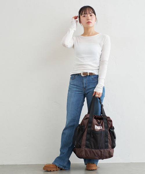 U by SPICK&SPAN（ユーバイスピックアンドスパン）の「シアースムースフライスロンTEE（Tシャツ/カットソー・レディース・ラベンダー/ホワイト/ブラック・FREE）」の18枚目の写真