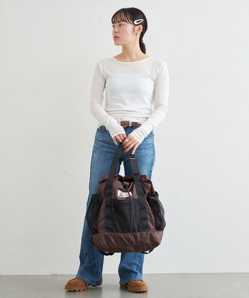 U by SPICK&SPAN（ユーバイスピックアンドスパン）の「シアースムースフライスロンTEE（Tシャツ/カットソー・レディース・ラベンダー/ホワイト/ブラック・FREE）」の19枚目の写真