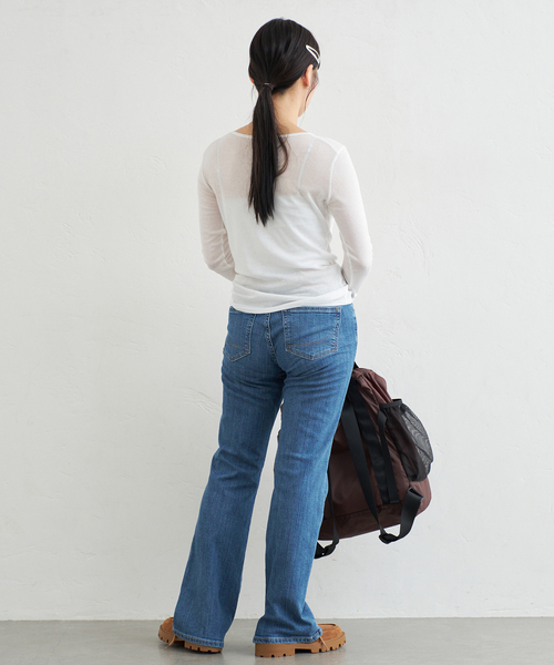 U by SPICK&SPAN（ユーバイスピックアンドスパン）の「シアースムースフライスロンTEE（Tシャツ/カットソー・レディース・ラベンダー/ホワイト/ブラック・FREE）」の21枚目の写真