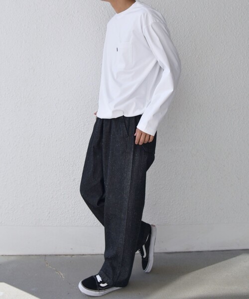 SHIPS any(シップス エニィ)の「SHIPS any: SORONA(R) ストレッチ ジャージー スピンドル ポケット Tシャツ (ロンT)◇(Tシャツ/カットソー・メンズ・ダークグレー/ホワイト/ブラック/ベージュ・SMALL/MEDIUM/LARGE/X-LARGE)」の6枚目の写真