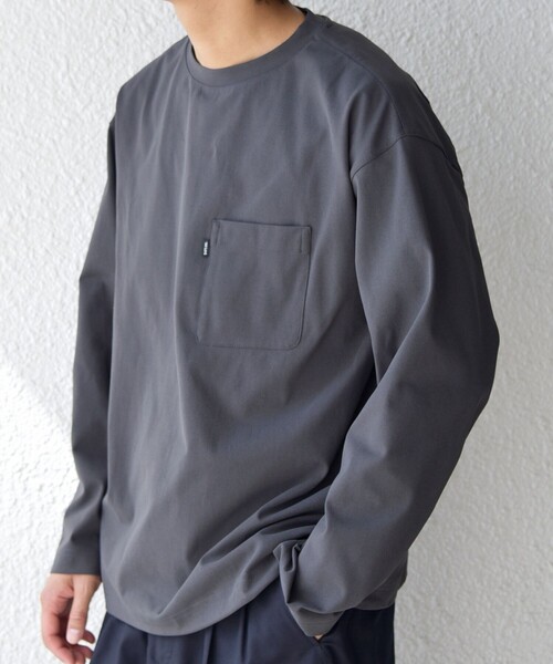 SHIPS any(シップス エニィ)の「SHIPS any: SORONA(R) ストレッチ ジャージー スピンドル ポケット Tシャツ (ロンT)◇(Tシャツ/カットソー・メンズ・ダークグレー/ホワイト/ブラック/ベージュ・SMALL/MEDIUM/LARGE/X-LARGE)」の13枚目の写真