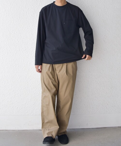 SHIPS any(シップス エニィ)の「SHIPS any: SORONA(R) ストレッチ ジャージー スピンドル ポケット Tシャツ (ロンT)◇(Tシャツ/カットソー・メンズ・ダークグレー/ホワイト/ブラック/ベージュ・SMALL/MEDIUM/LARGE/X-LARGE)」の15枚目の写真