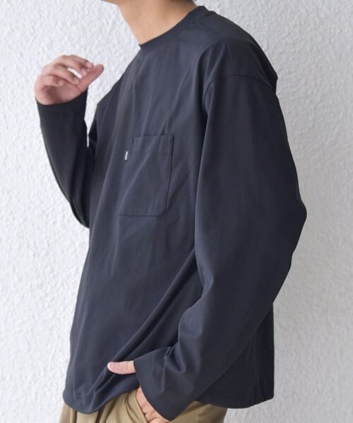 SHIPS any(シップス エニィ)の「SHIPS any: SORONA(R) ストレッチ ジャージー スピンドル ポケット Tシャツ (ロンT)◇(Tシャツ/カットソー・メンズ・ダークグレー/ホワイト/ブラック/ベージュ・SMALL/MEDIUM/LARGE/X-LARGE)」の18枚目の写真