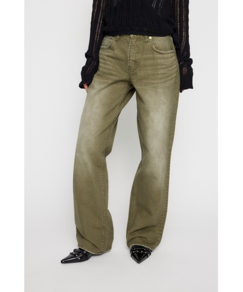 LAGUA GEM（ラグアジェム）の「COLOR VINTAGE ストレートデニム（デニムパンツ・レディース・カーキ/ベージュ・22inch/23inch/24inch/25inch/26inch）」の2枚目の写真