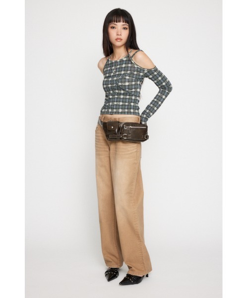 LAGUA GEM（ラグアジェム）の「COLOR VINTAGE ストレートデニム（デニムパンツ・レディース・カーキ/ベージュ・22inch/23inch/24inch/25inch/26inch）」の9枚目の写真