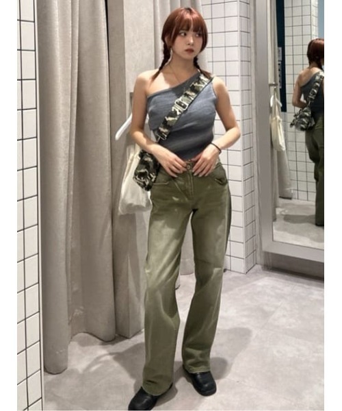 LAGUA GEM（ラグアジェム）の「COLOR VINTAGE ストレートデニム（デニムパンツ・レディース・カーキ/ベージュ・22inch/23inch/24inch/25inch/26inch）」の15枚目の写真