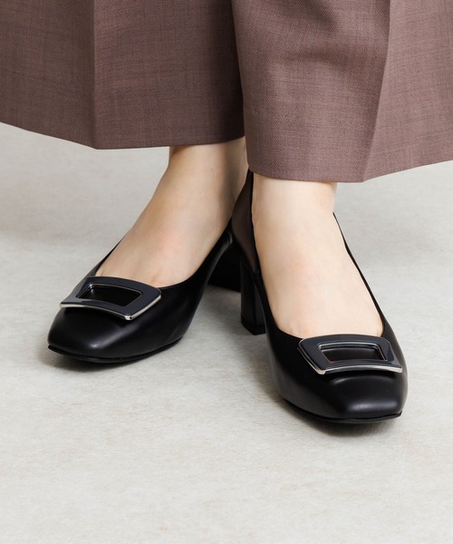 卑弥呼(ヒミコ)の「【卑弥呼】スクエアバックルチャンキーヒールパンプス/653302(パンプス・レディース・ダークブラウン/ブルー系その他2/ブラック/オフホワイト/ライトピンク・24.0cm/23.5cm/24.5cm/25.5cm/23.0cm/22.5cm/22.0cm/25.0cm/21.5cm/26.0cm/26.5cm)」の16枚目の写真