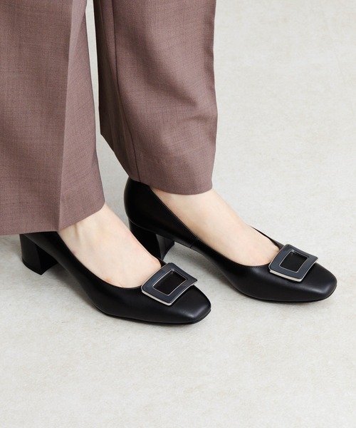 卑弥呼(ヒミコ)の「【卑弥呼】スクエアバックルチャンキーヒールパンプス/653302(パンプス・レディース・ダークブラウン/ブルー系その他2/ブラック/オフホワイト/ライトピンク・24.0cm/23.5cm/24.5cm/25.5cm/23.0cm/22.5cm/22.0cm/25.0cm/21.5cm/26.0cm/26.5cm)」の12枚目の写真