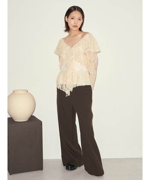 styling/（スタイリング）の「ラッフルレースブラウス（シャツ/ブラウス・レディース・アイボリー/ピンク/ブラック・F）」の22枚目の写真