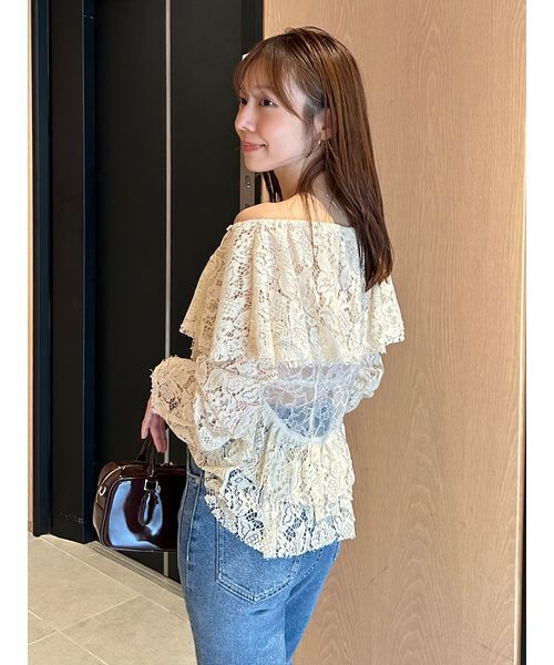 styling/（スタイリング）の「ラッフルレースブラウス（シャツ/ブラウス・レディース・アイボリー/ピンク/ブラック・F）」の21枚目の写真