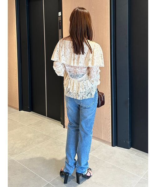styling/（スタイリング）の「ラッフルレースブラウス（シャツ/ブラウス・レディース・アイボリー/ピンク/ブラック・F）」の18枚目の写真